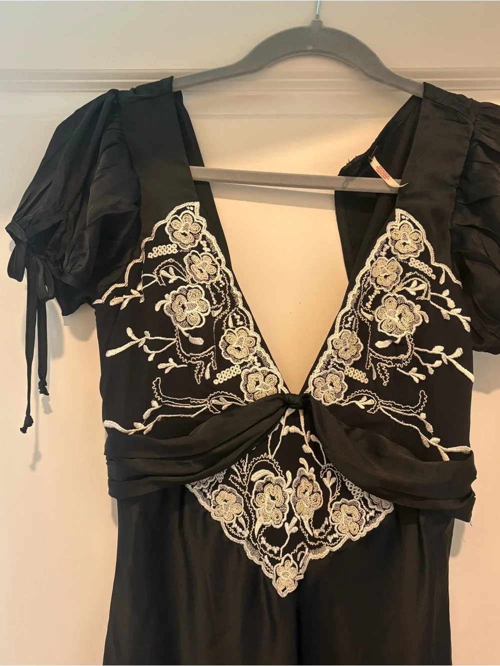 Free People Black Maxi Dress with Ivory Embroidery - Picture 2 of 4